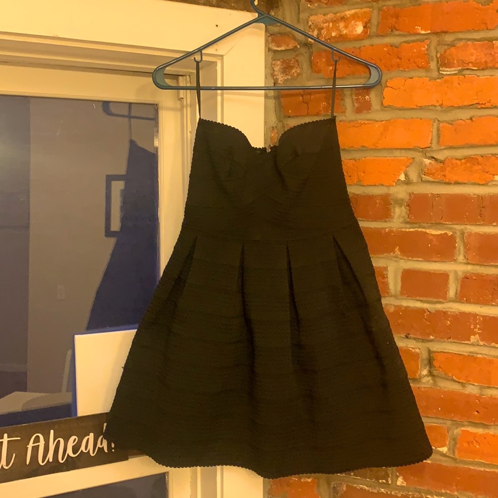 Strapless black dress